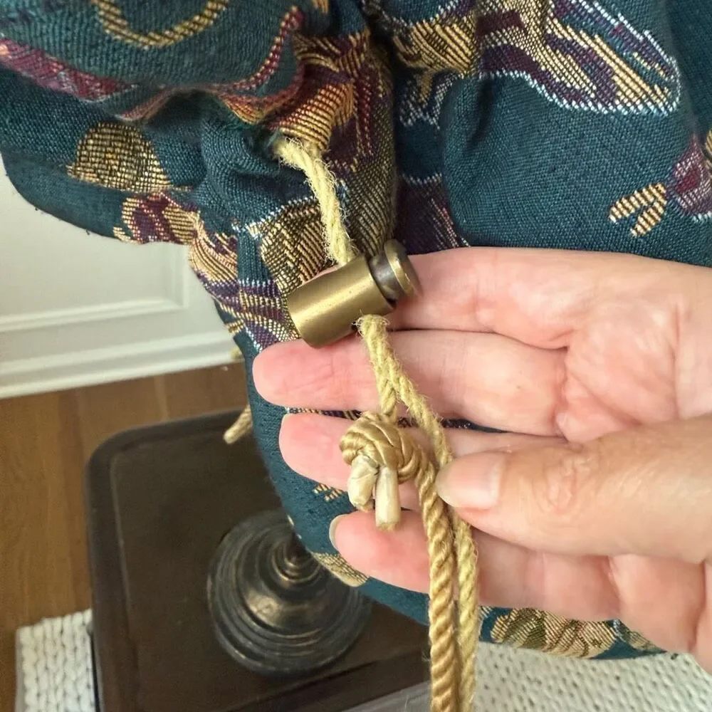Vintage 90s Golf Tapestry Sling Shoulder Bag Drawstring